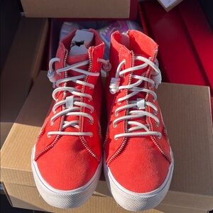 Rebecca Minkoff Orange High-Top Sneakers